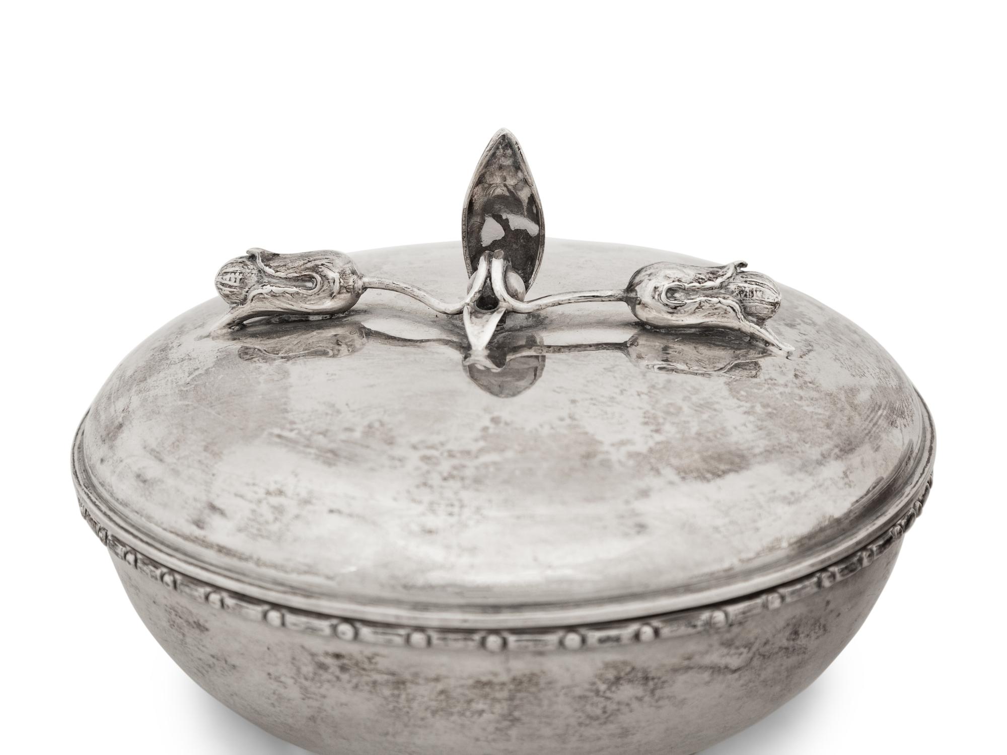 Two Swedish Silver Covered Circular Boxes