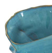 A Roseville Blue Glazed Porcelain Model of a Conch Shell