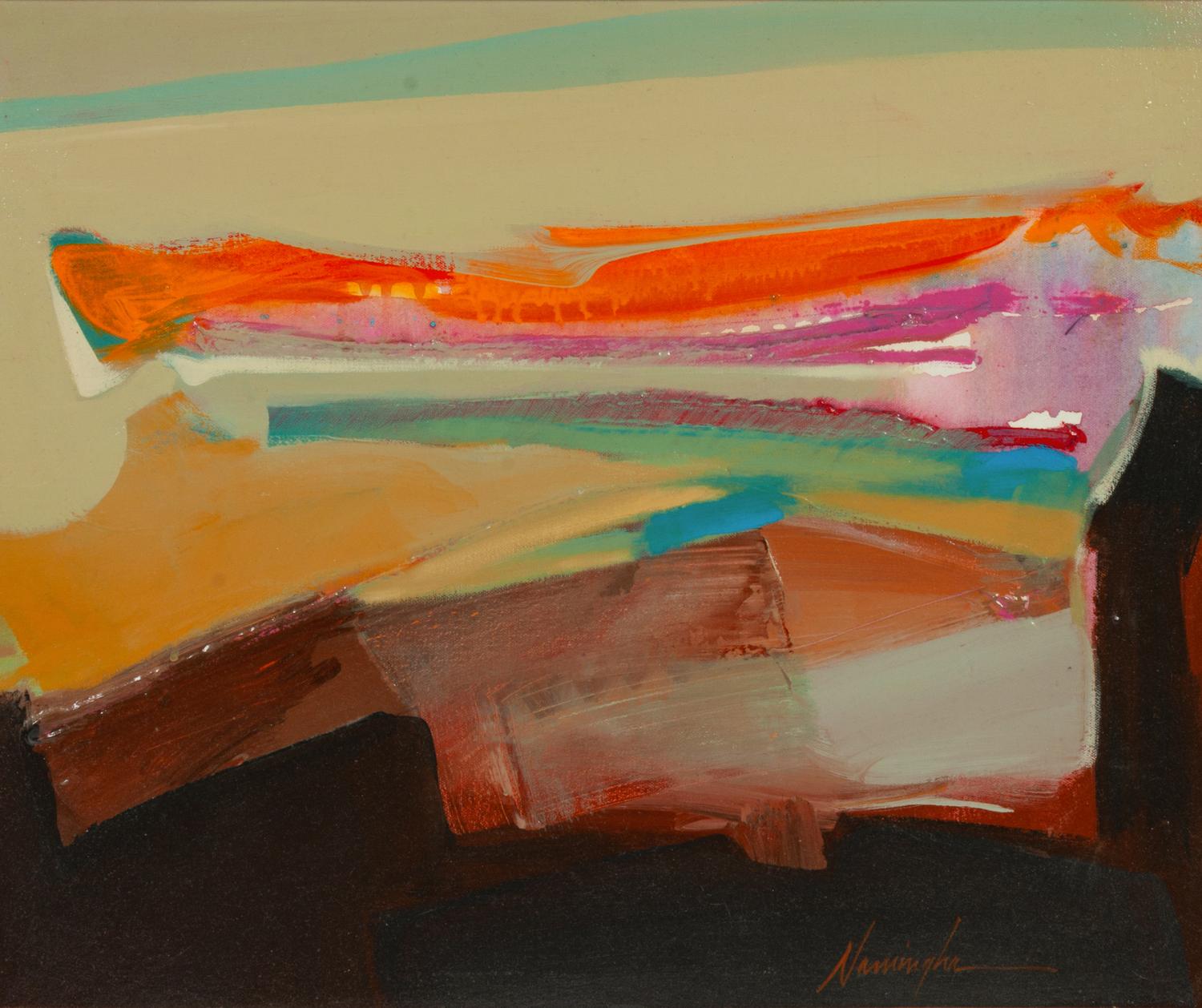 Pair of Abstract Paintings, oil on canvas
