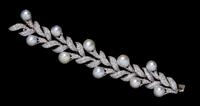 A Platinum, Cultured South Sea Pearl and Diamond Bracelet, Harry Winston, 66.00 dwts.
