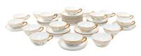 Eighteen Royal Copenhagen Flora Danica Teacups and Saucers Diameter 6 inches.