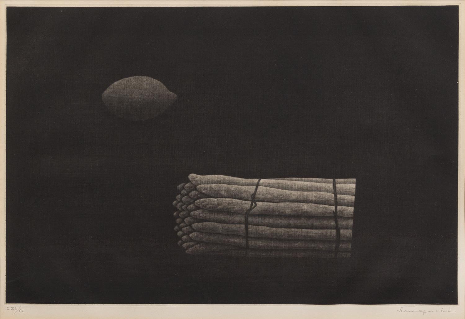 Yozo Hamaguchi, (Japanese, 1909–2000), Asparagus and Lemon, 1957