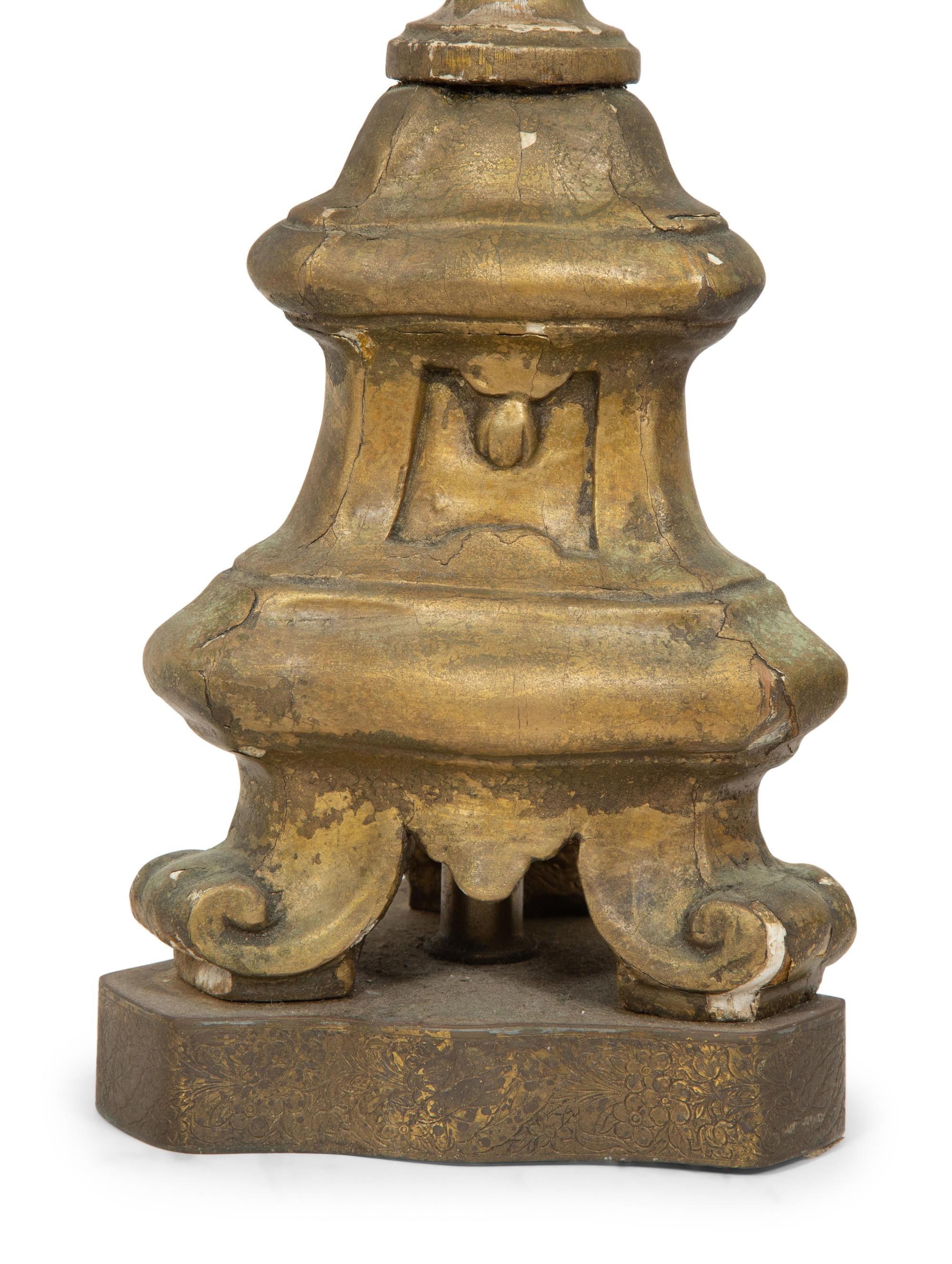 A Pair of Italian Giltwood Lamps