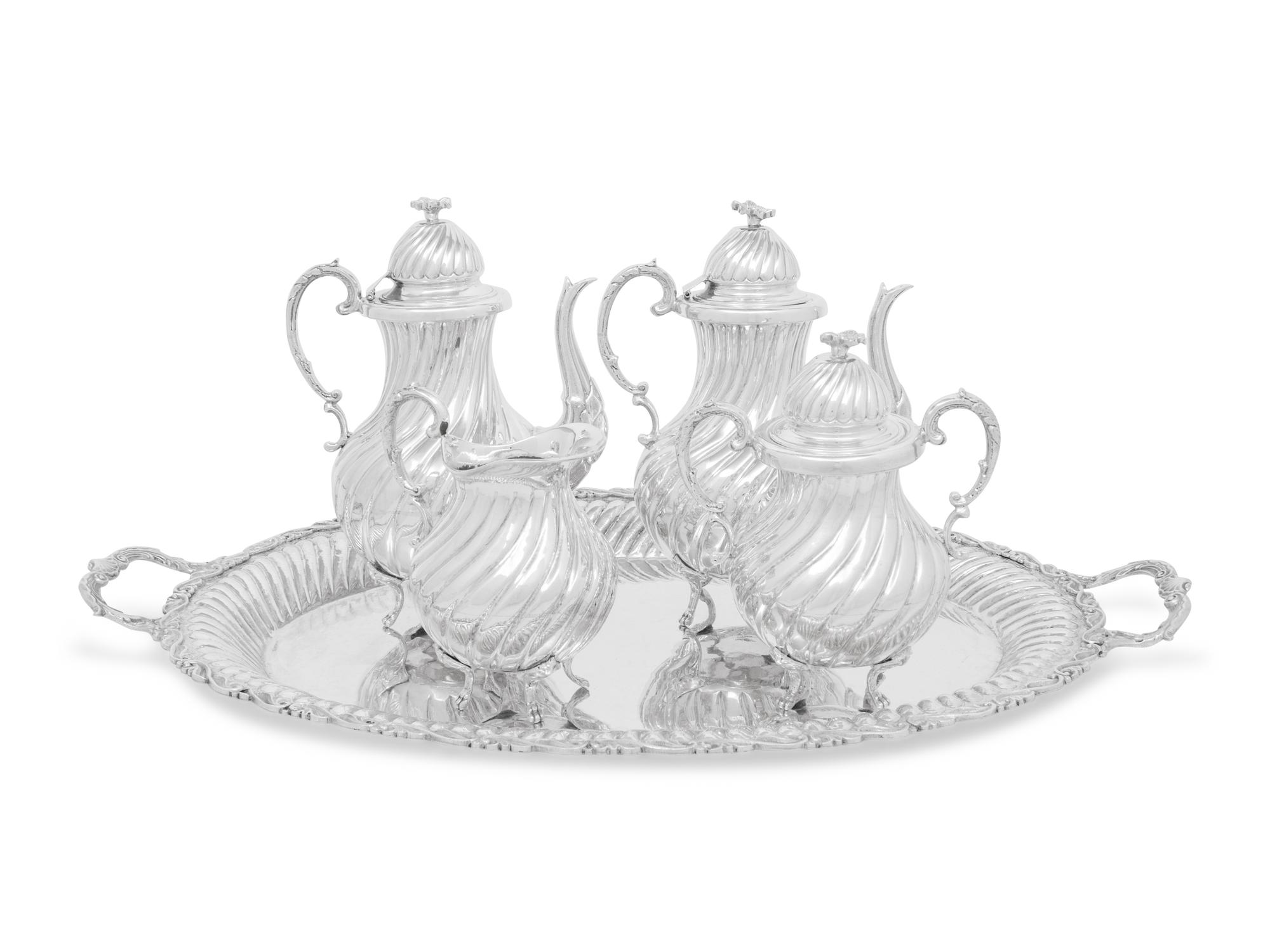 A Continental Silver Four-Piece Tea and Coffee Service