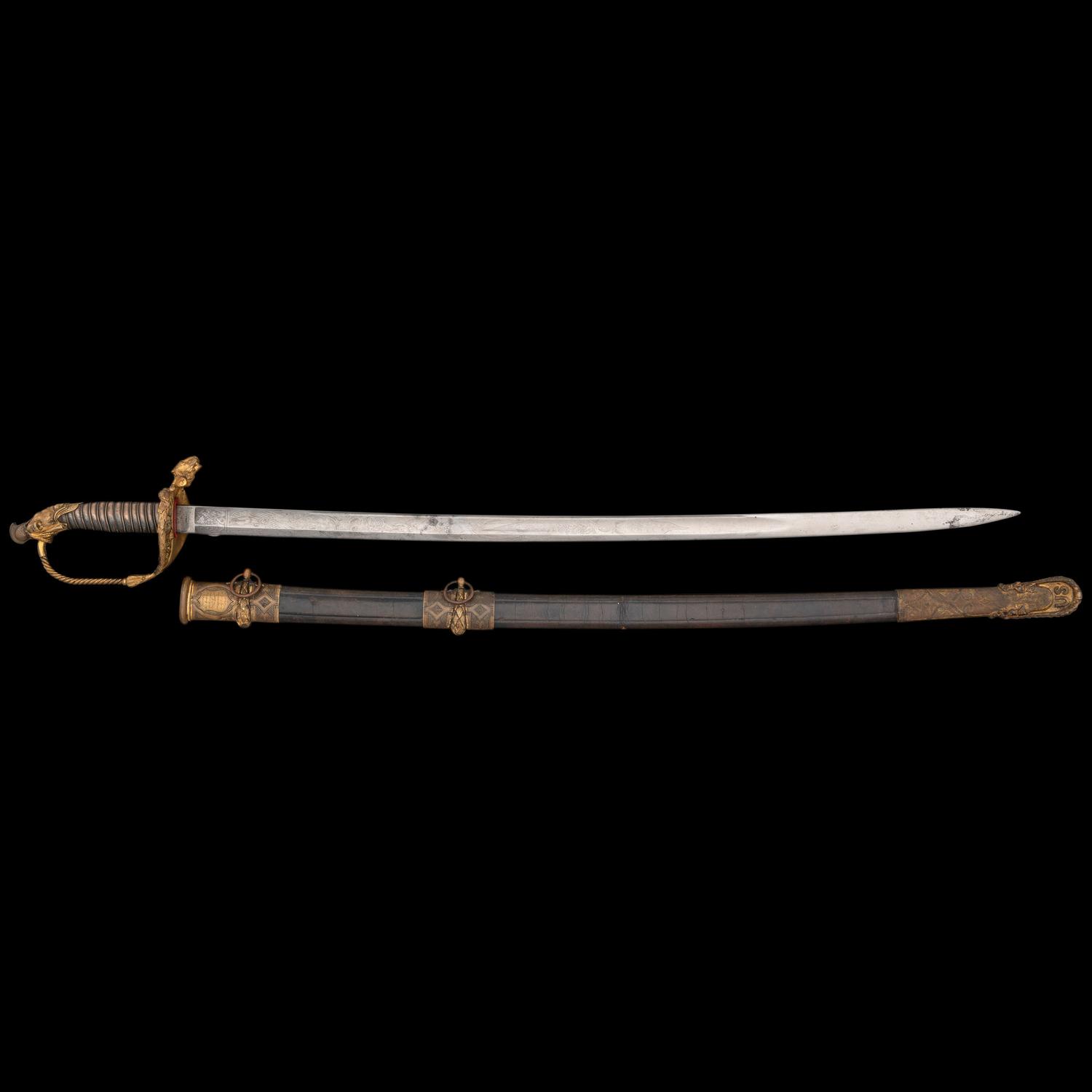 Tiffany & Co. Greco-Roman Bust Hilt Presentation Sword of Capt. A.A. Donalds - 2nd Fire Zouaves - Mortally Wounded at Bristoe Station