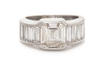 A Rhodium Plated 18 Karat Yellow Gold and Diamond Ring, Susan Berman, 4.70 dwts.