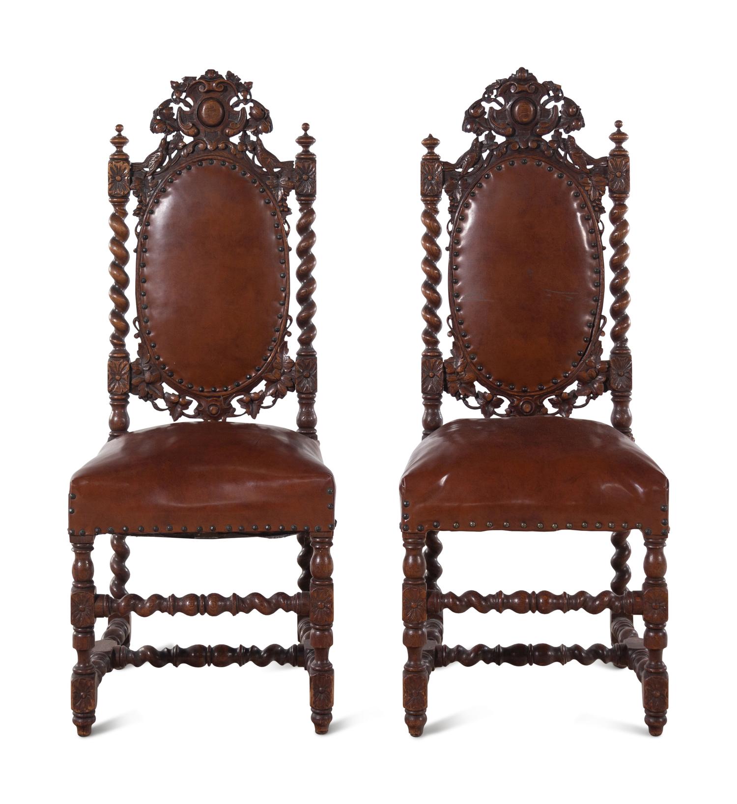 A Pair of William and Mary Style Side Chairs