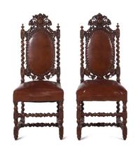 A Pair of William and Mary Style Side Chairs
