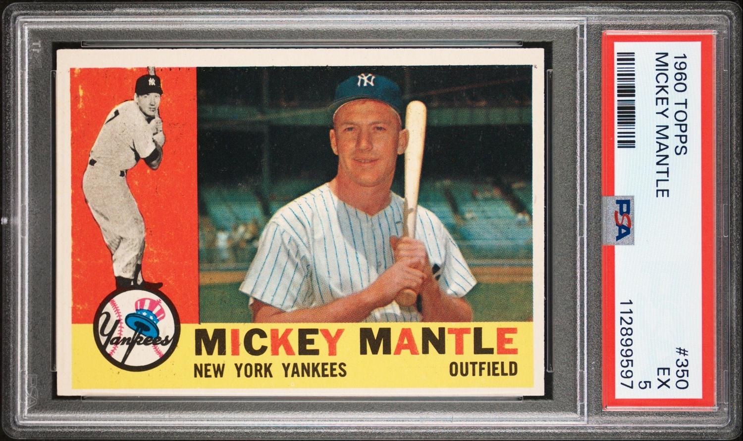 A 1960 Topps Mickey Mantle Baseball Card No. 350 (PSA 5 EX)
