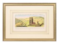 A Set of Eight English Architectural Engravings with Hand-Coloring
