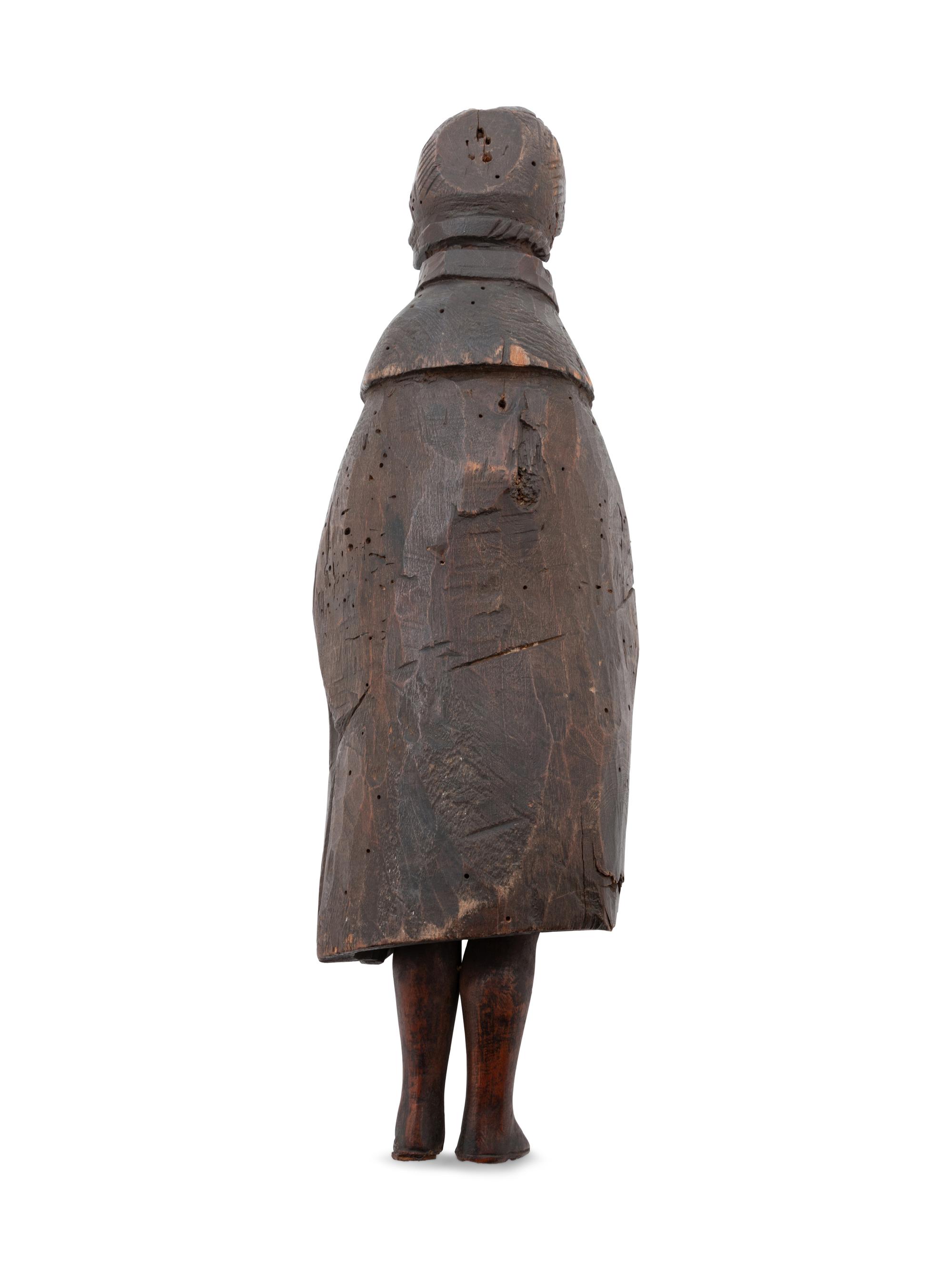 A French or Spanish Carved Wood Figure of a King