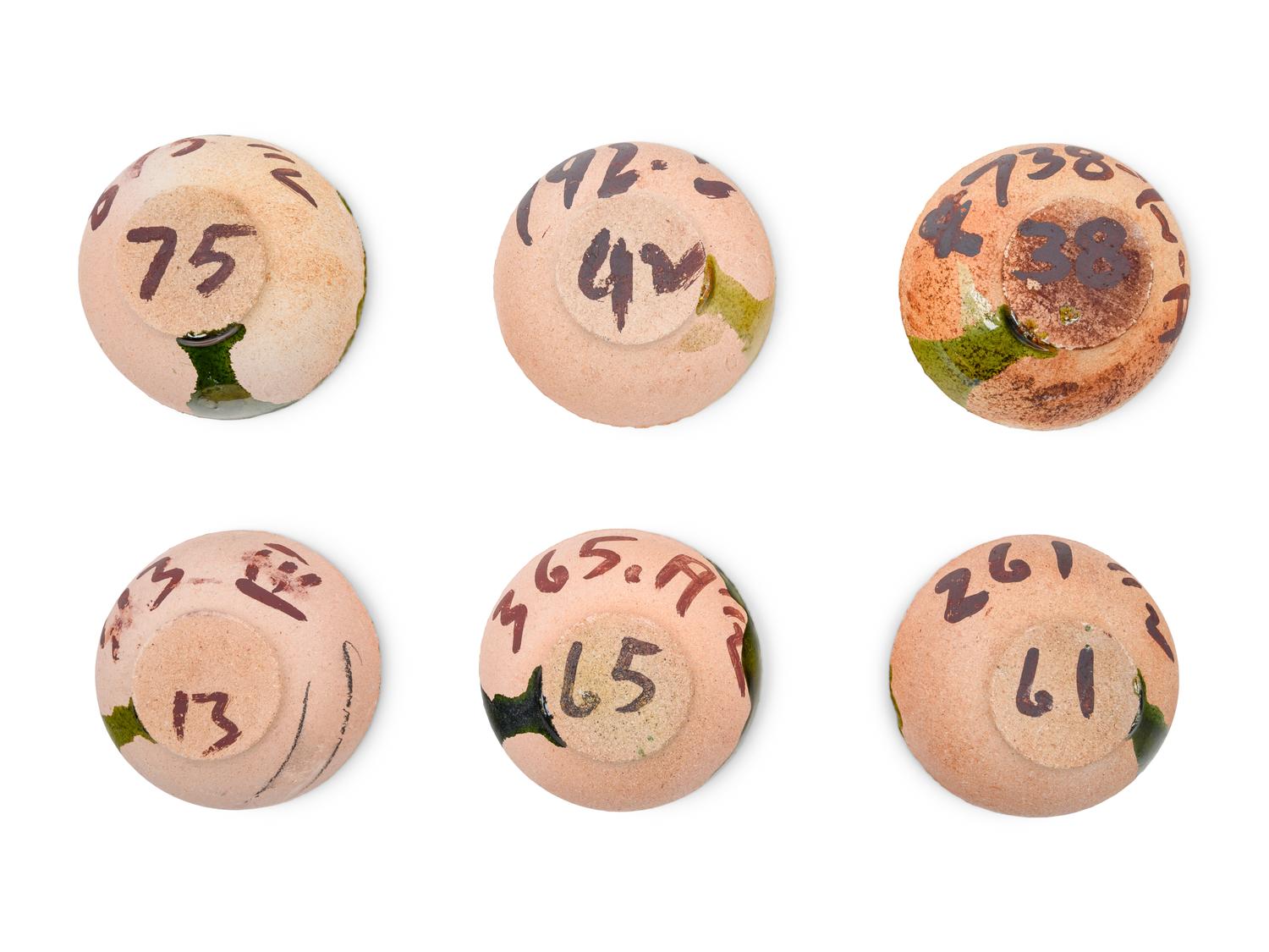A Set of Forty-Six Glazed Pottery Bowls