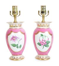 A Pair of German Porcelain Vases Mounted as Lamps — 20TH CENTURY