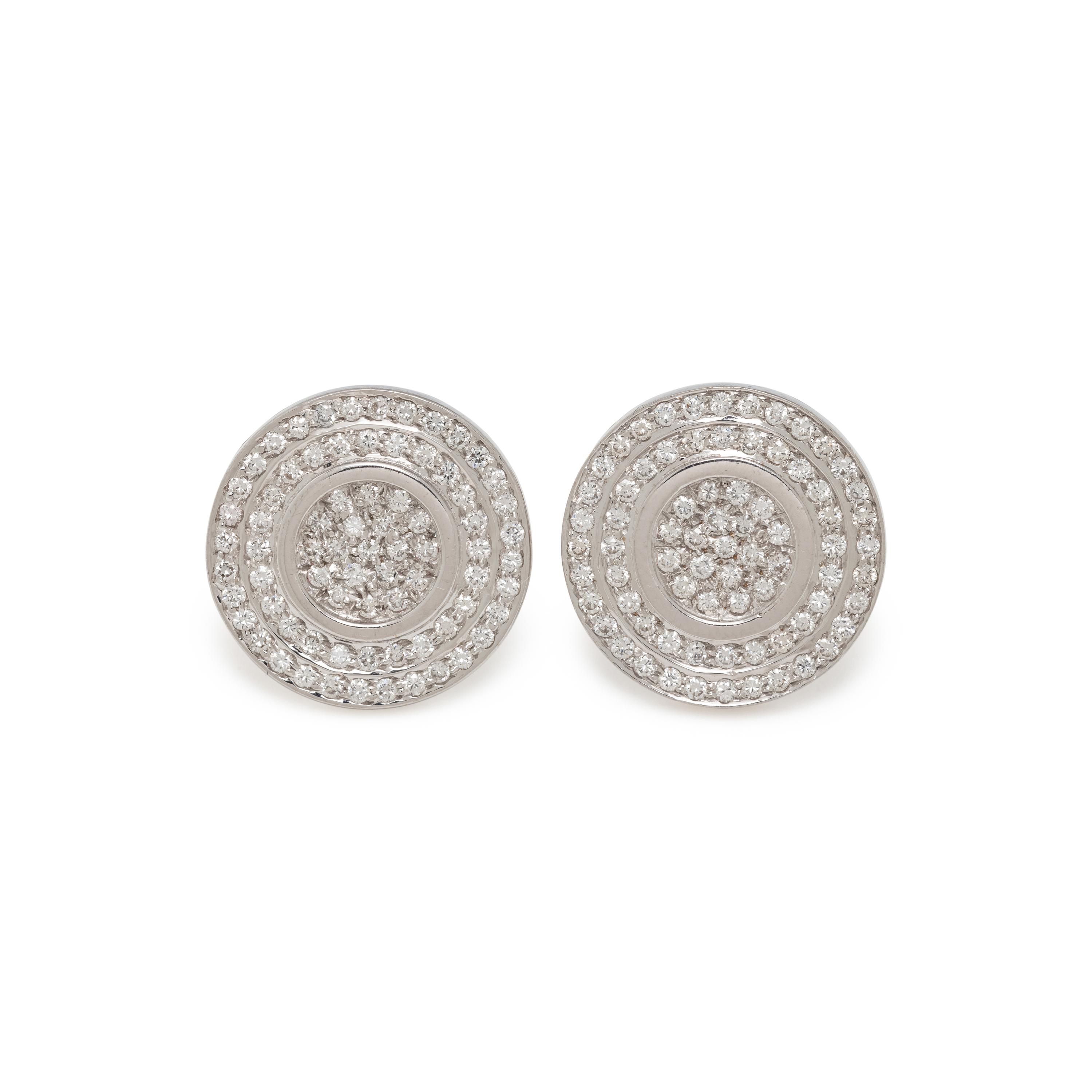 WHITE GOLD AND DIAMOND CUFFLINKS