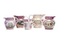 Five Sunderland Luster Jugs
