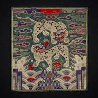 Two Korean 'Tigers' Rank Badges, Joseon Dynasty, 19th Century — 朝鮮王朝 武官虎紋補子兩種