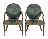 A Pair of George III Mahogany Armchairs