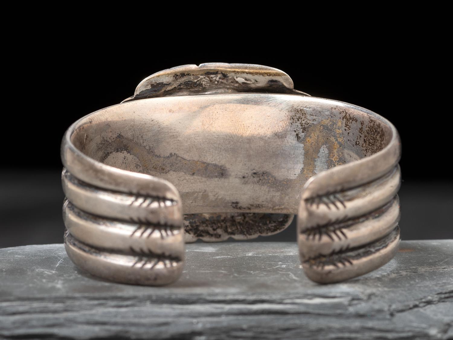 Navajo Heavy Ingot and Turquoise Cuff Bracelet, Collected by Hoffman Birney (1891-1958)