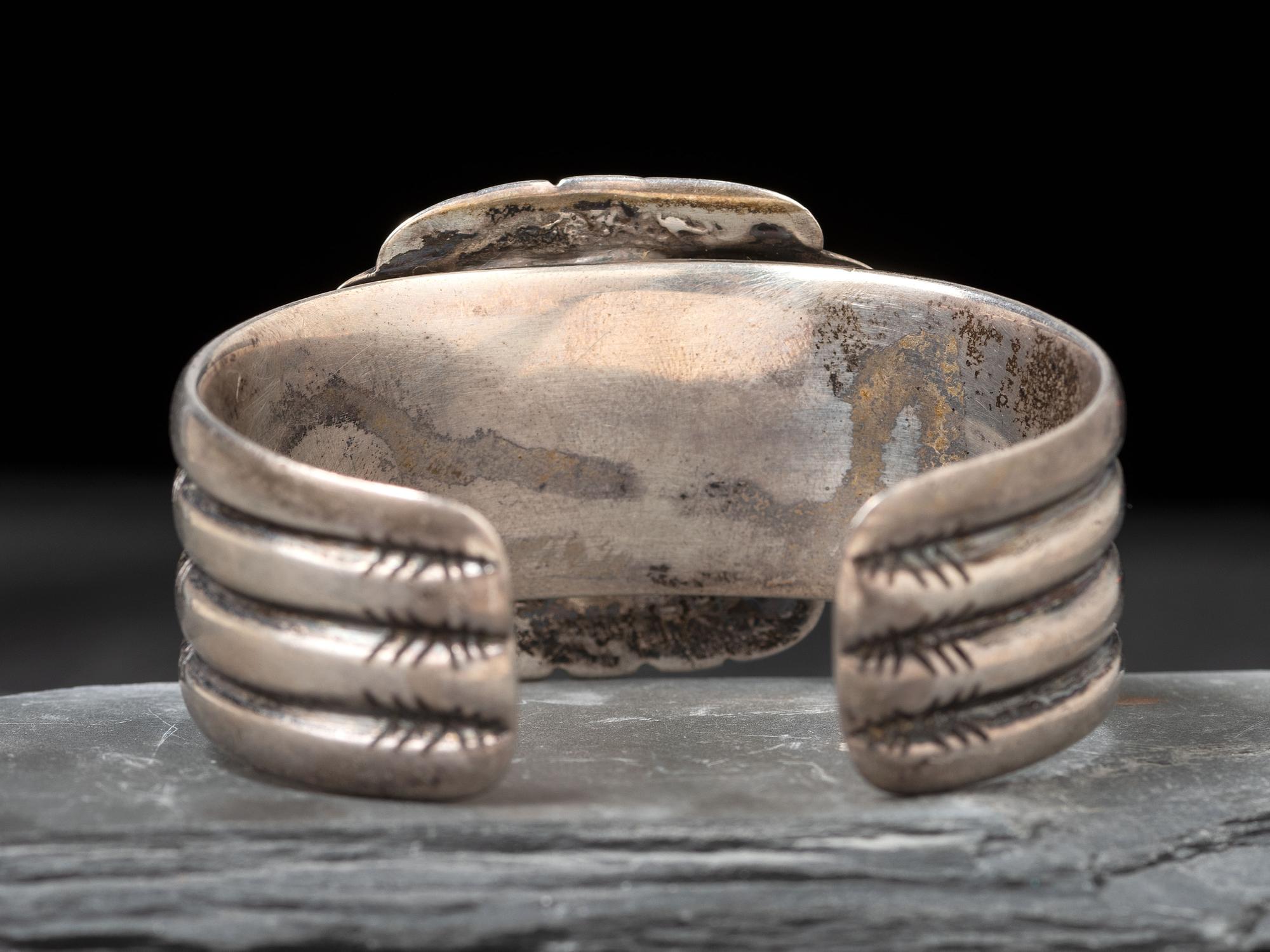 Navajo Heavy Ingot and Turquoise Cuff Bracelet, Collected by Hoffman Birney (1891-1958)