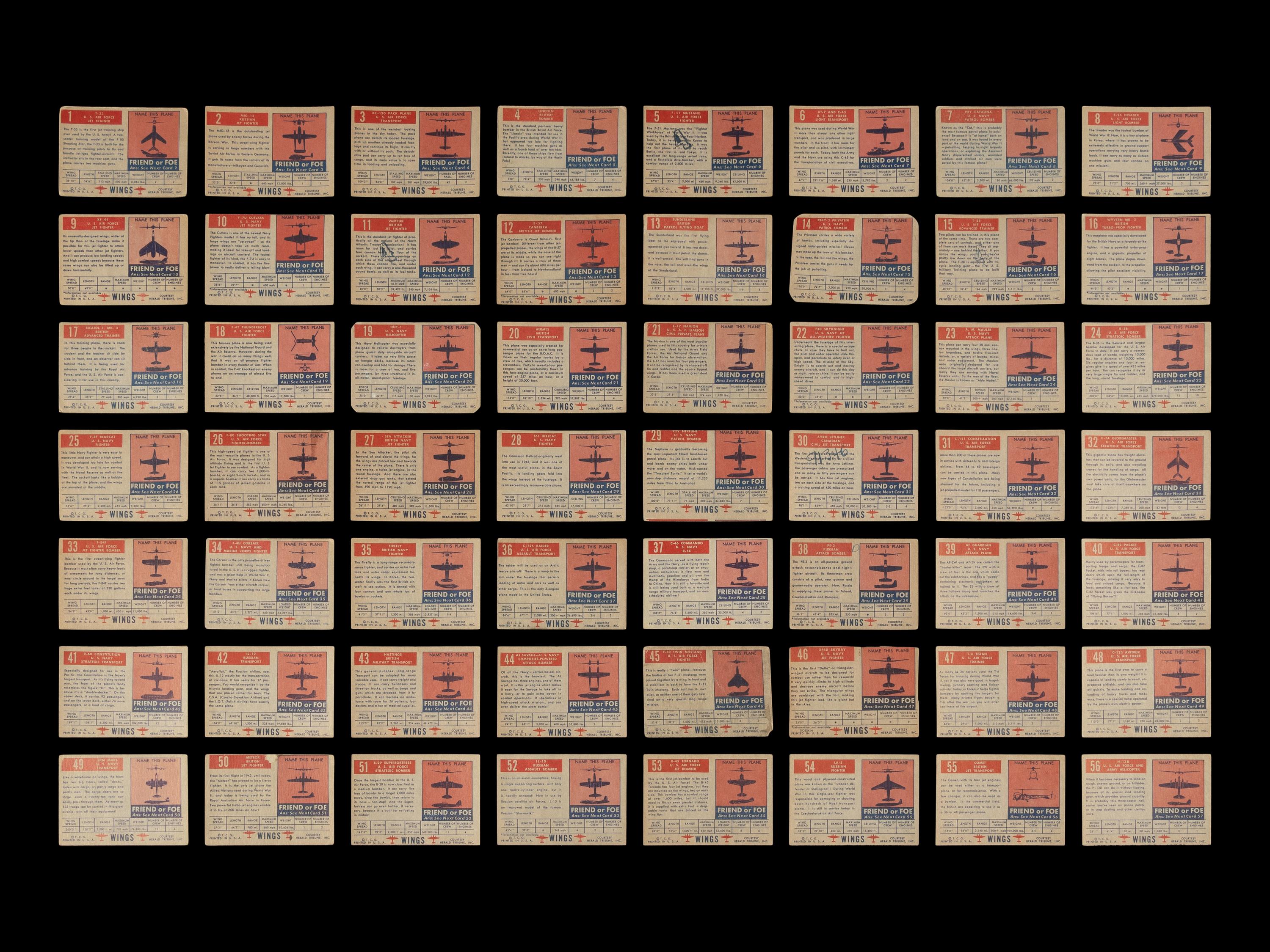 A Near Set of 1952 Topps Wings Cards (198/200)