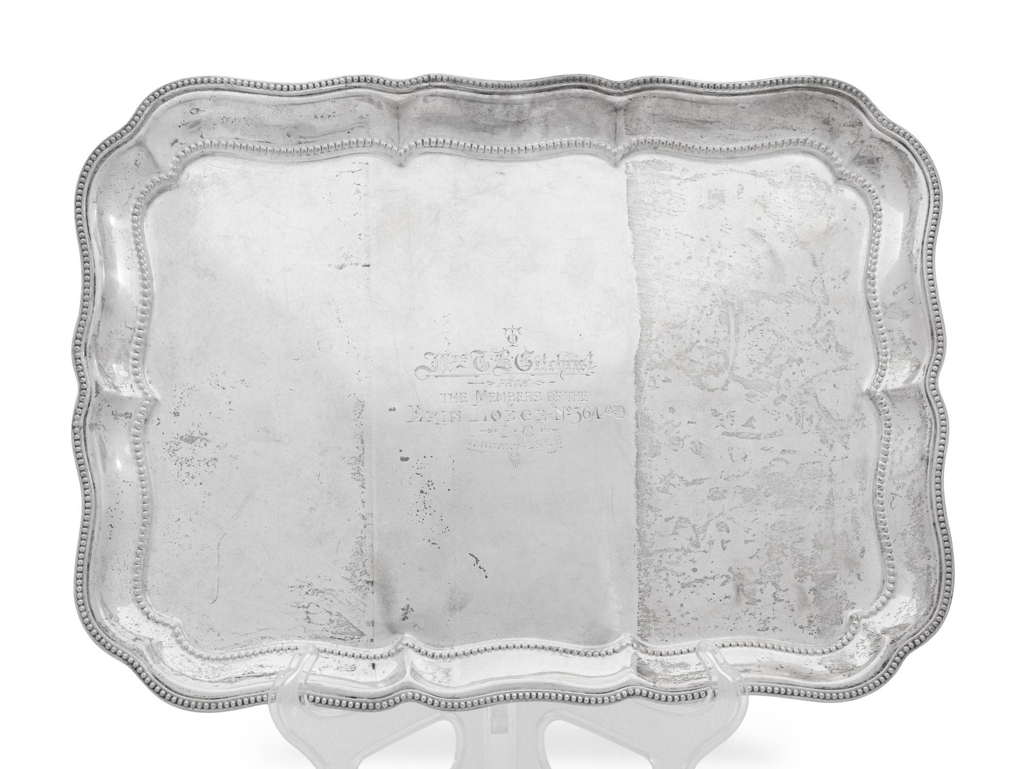 An English Silver Presentation Tray