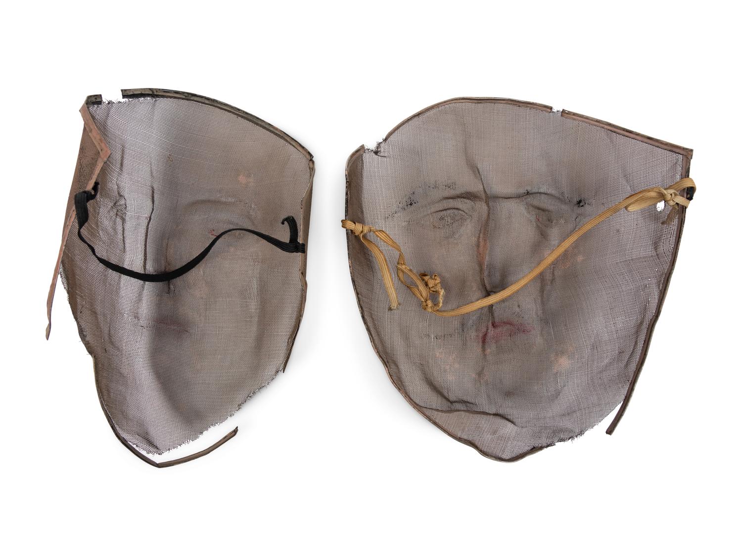 Two Painted Mesh Indian Theatre Masks