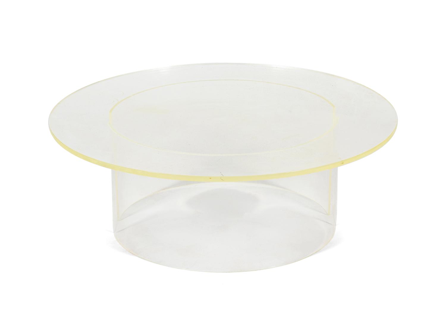 A Circular Lucite Coffee Table — 20TH CENTURY