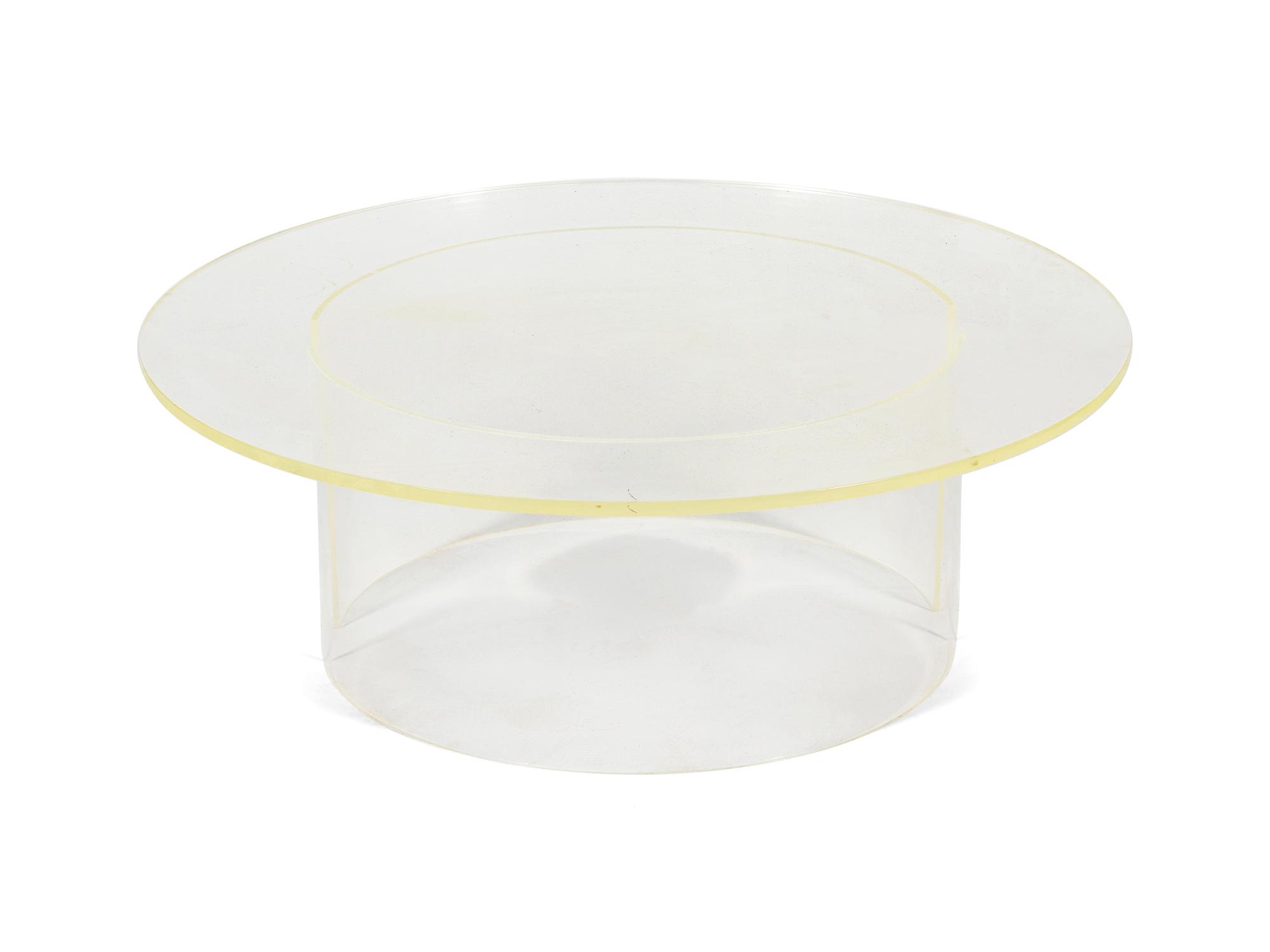 A Circular Lucite Coffee Table — 20TH CENTURY