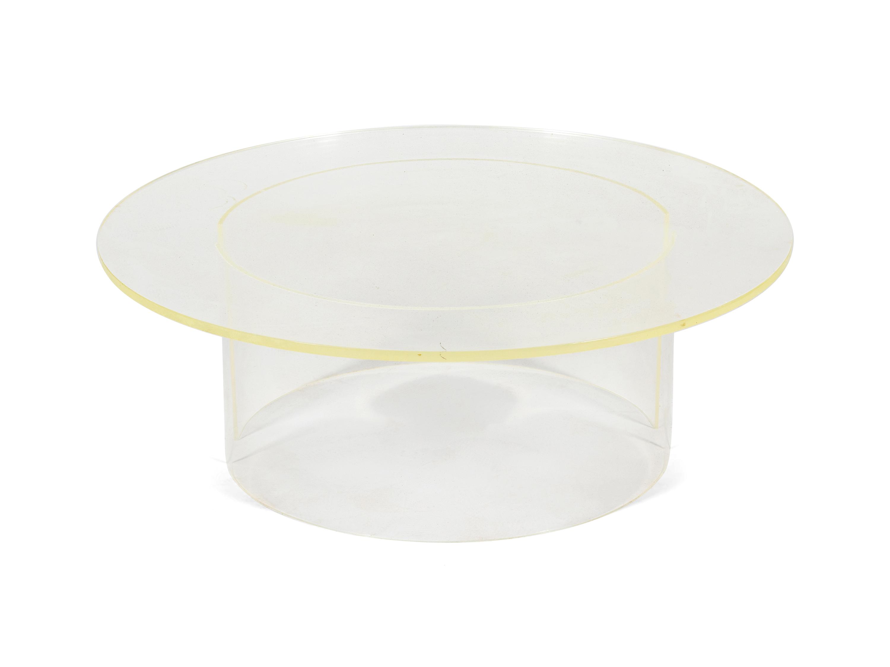 A Circular Lucite Coffee Table — 20TH CENTURY