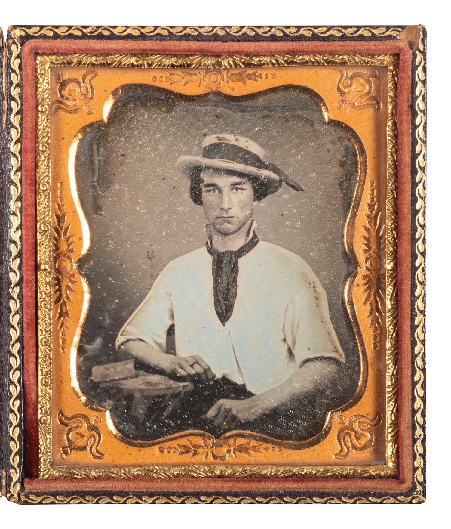 [EARLY PHOTOGRAPHY]. Sixth plate daguerreotype featuring a sailor.