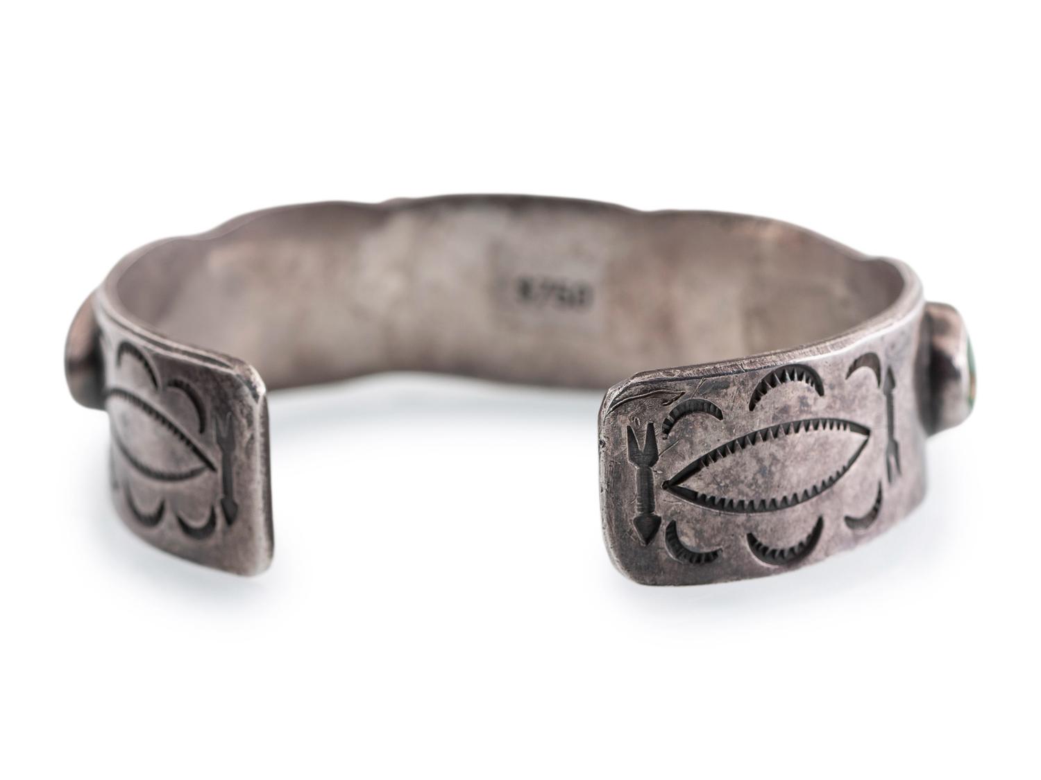 Navajo Silver and Turquoise Cuff Bracelet