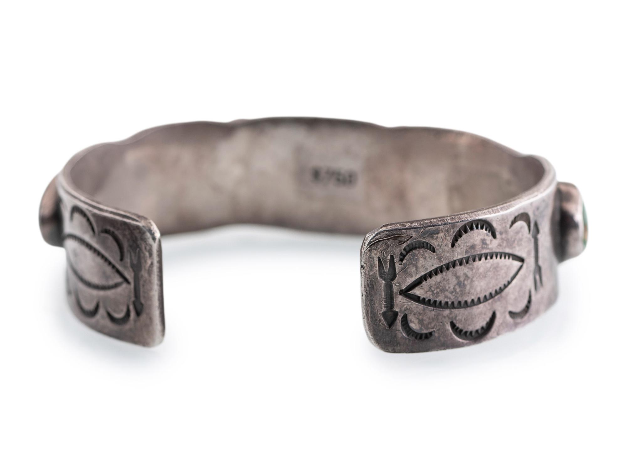 Navajo Silver and Turquoise Cuff Bracelet