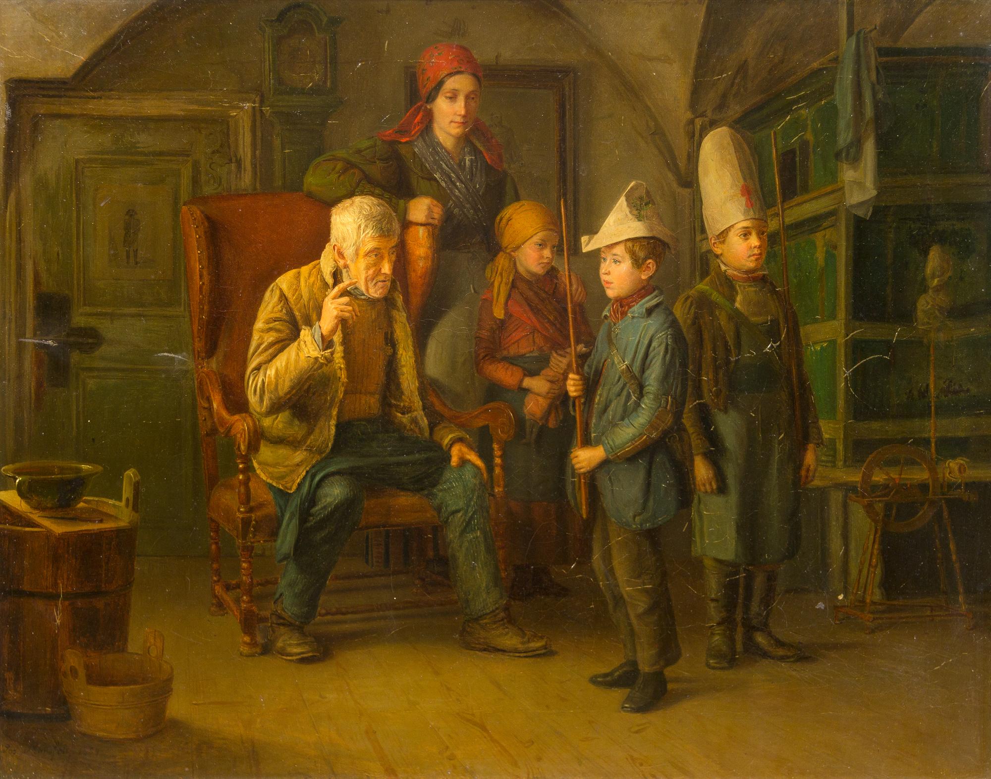 Josef Mansfeld, (Austrian, 1819–1894), The Lesson, 1854