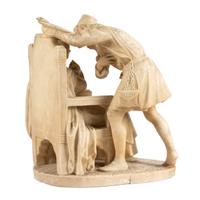A Continental Alabaster Figural Group