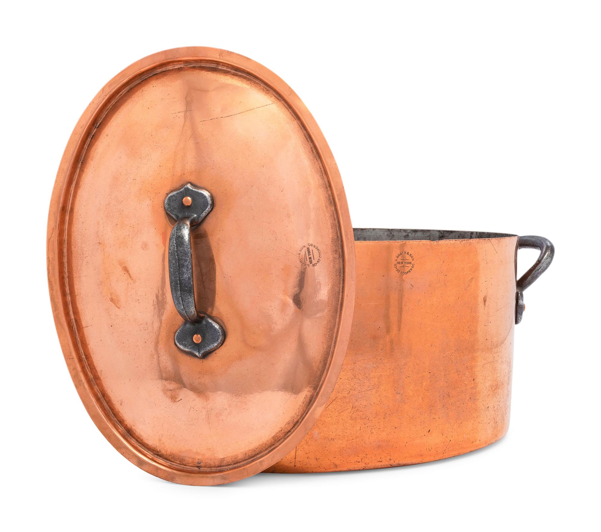 An American Copper Brazier with Cover