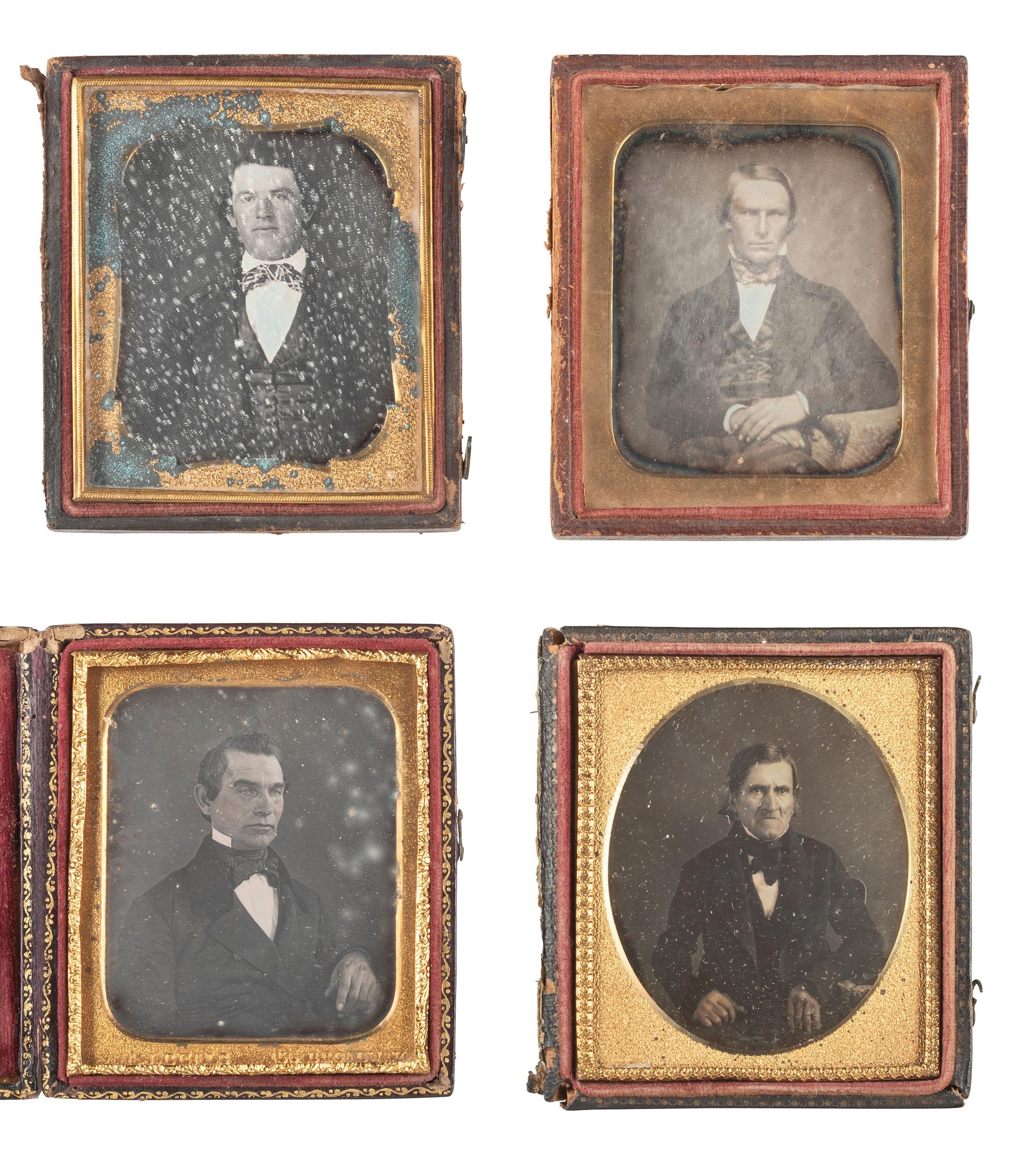 [EARLY PHOTOGRAPHY]. 24 sixth plate daguerreotypes of men of varying ages.