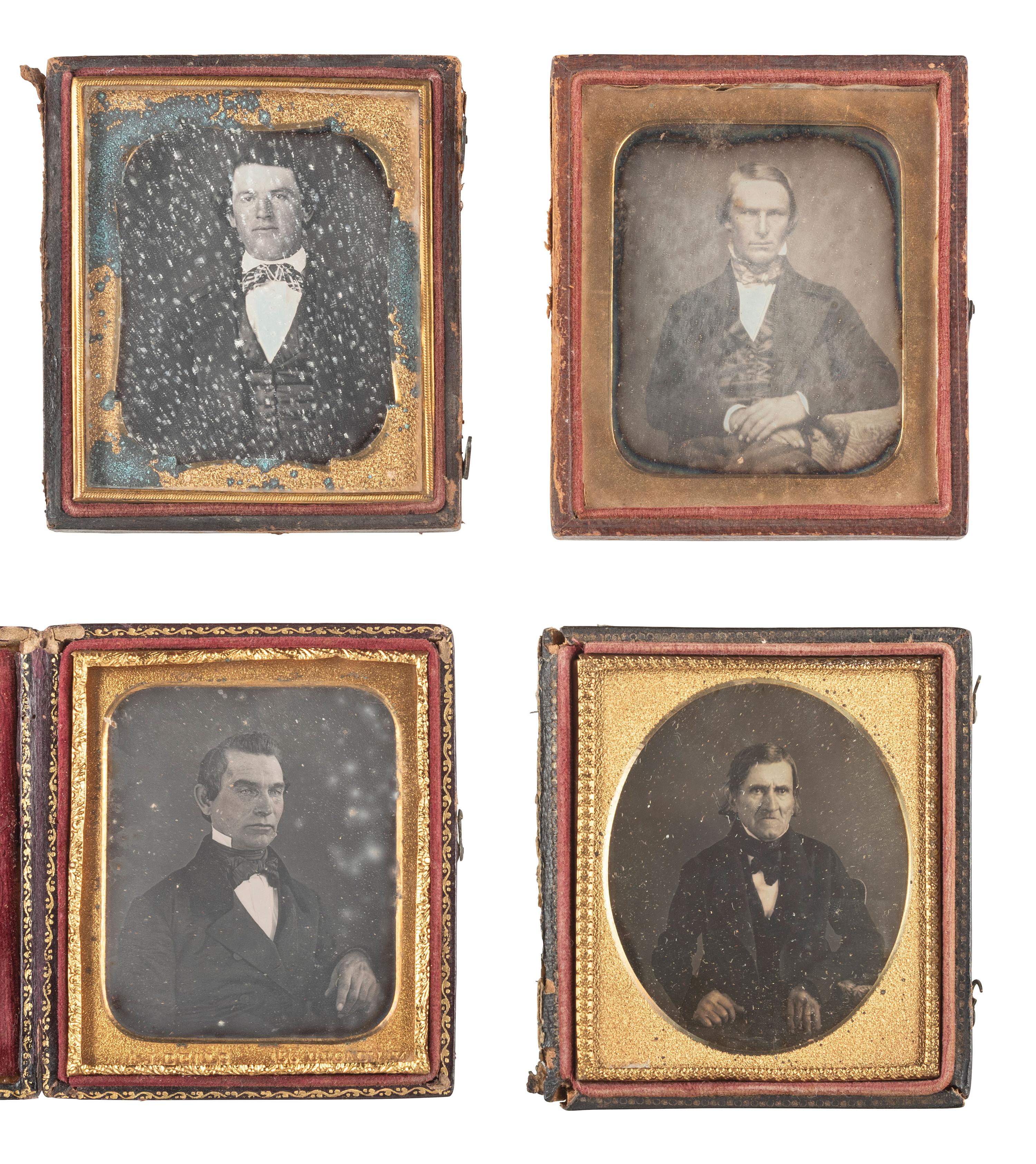 [EARLY PHOTOGRAPHY]. 24 sixth plate daguerreotypes of men of varying ages.