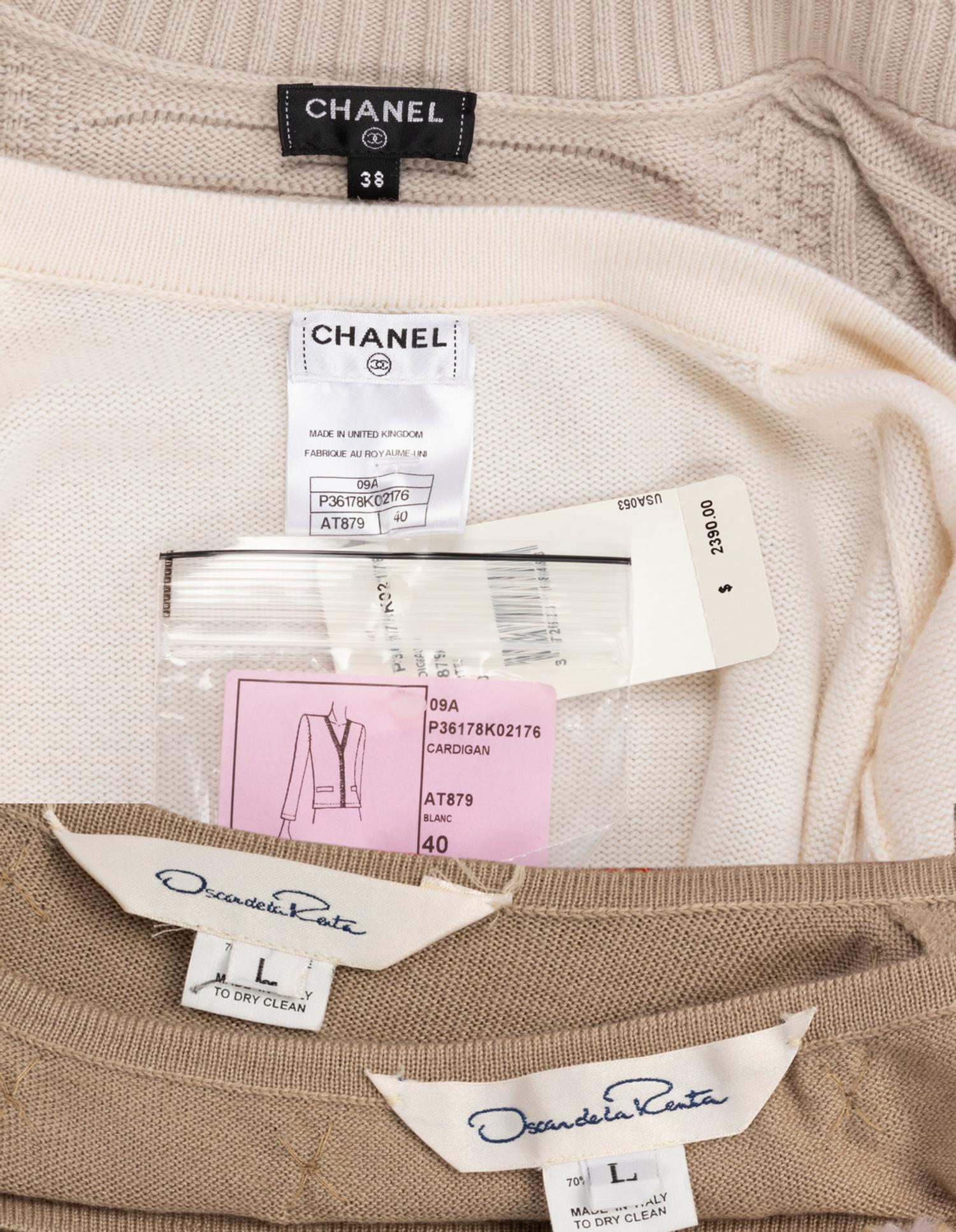 Four Knit Items: Two Chanel, Two Oscar de la Renta