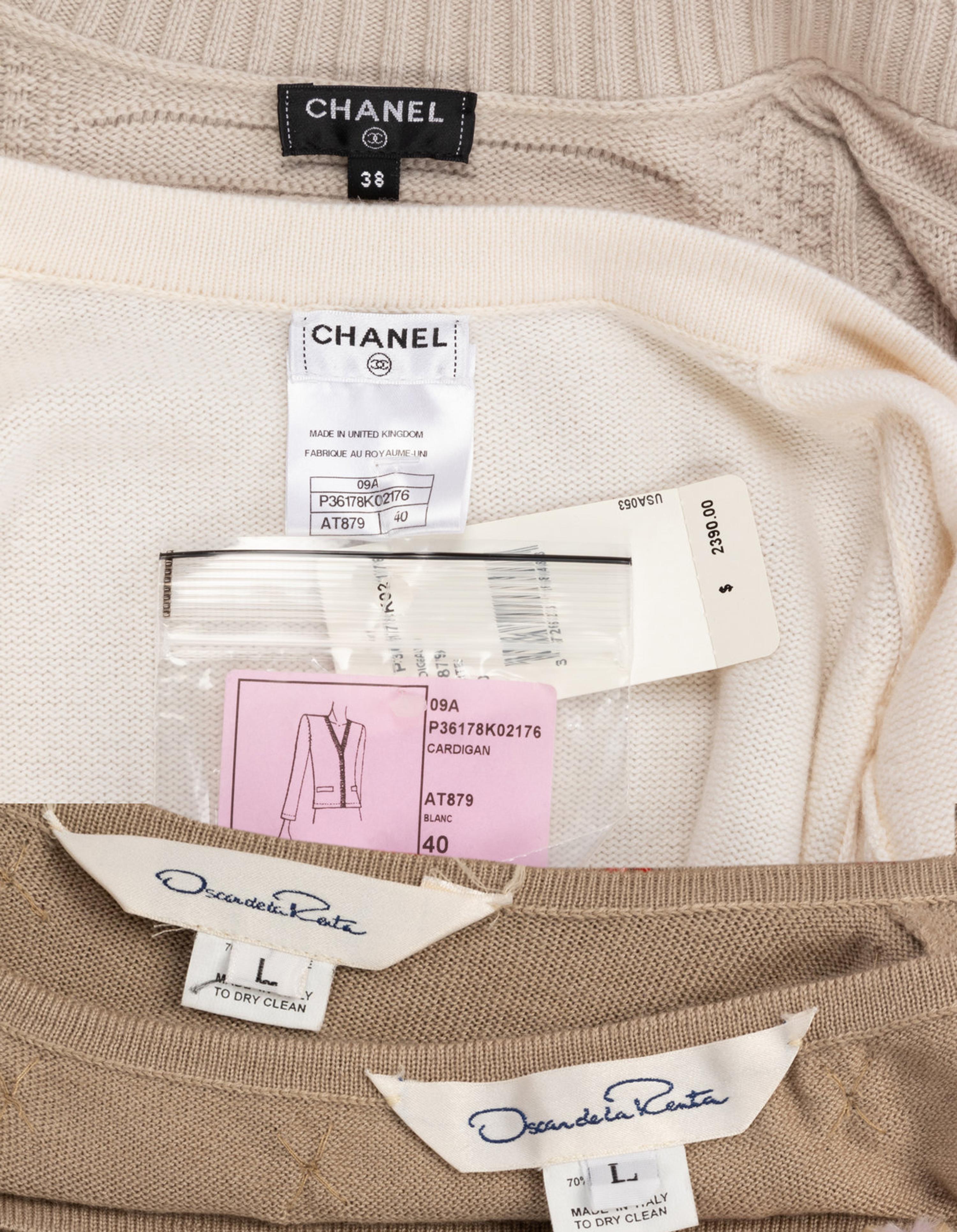 Four Knit Items: Two Chanel, Two Oscar de la Renta