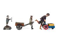 Three Painted Tin Windup Toys