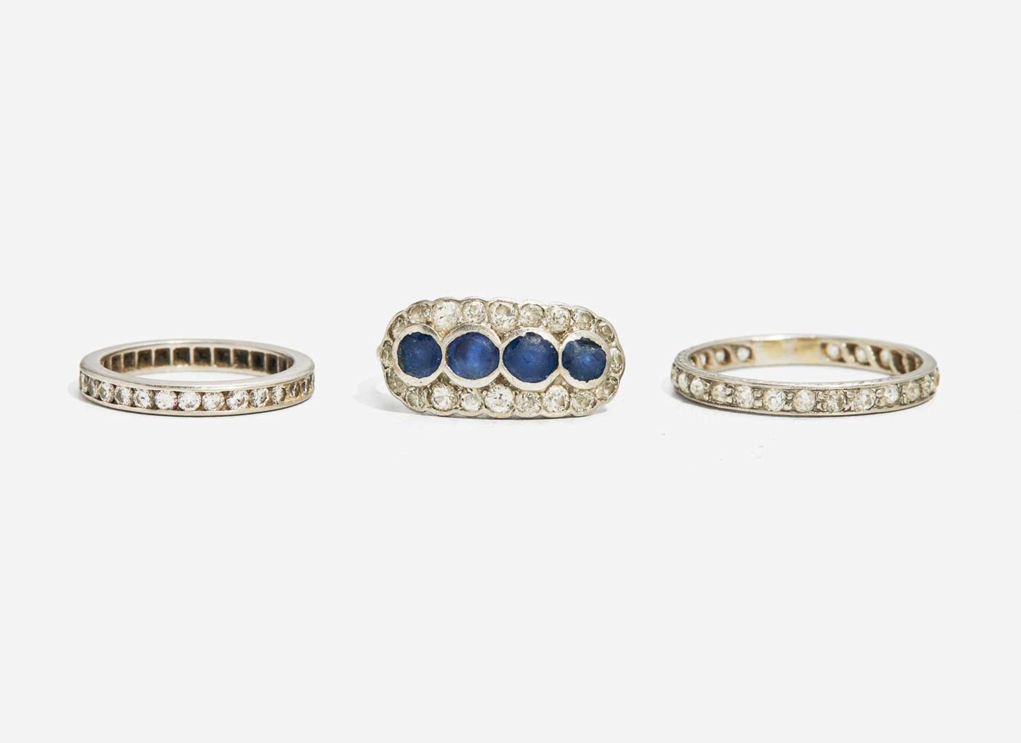 Three Platinum and Diamond Rings