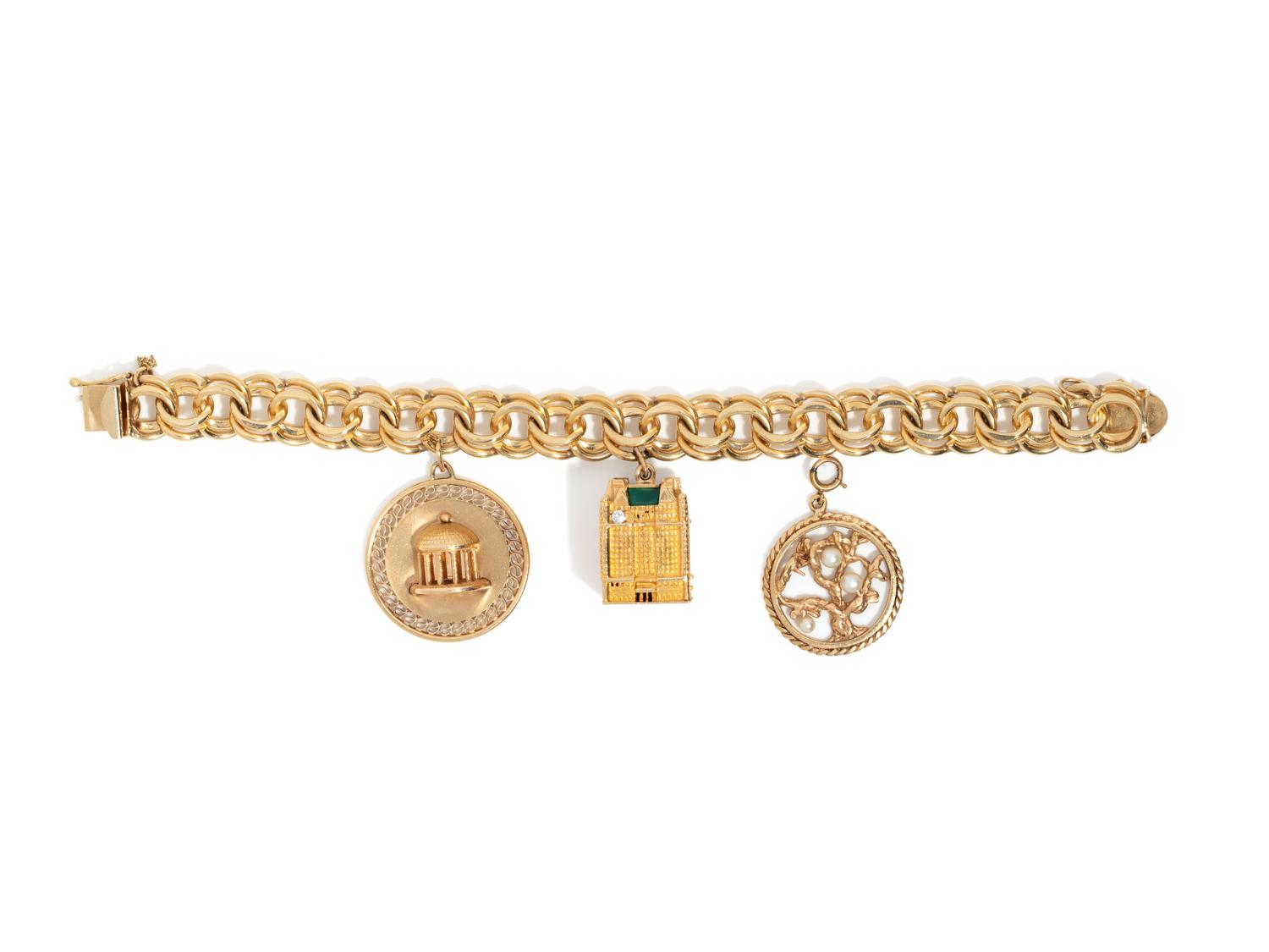 YELLOW GOLD CHARM BRACELET