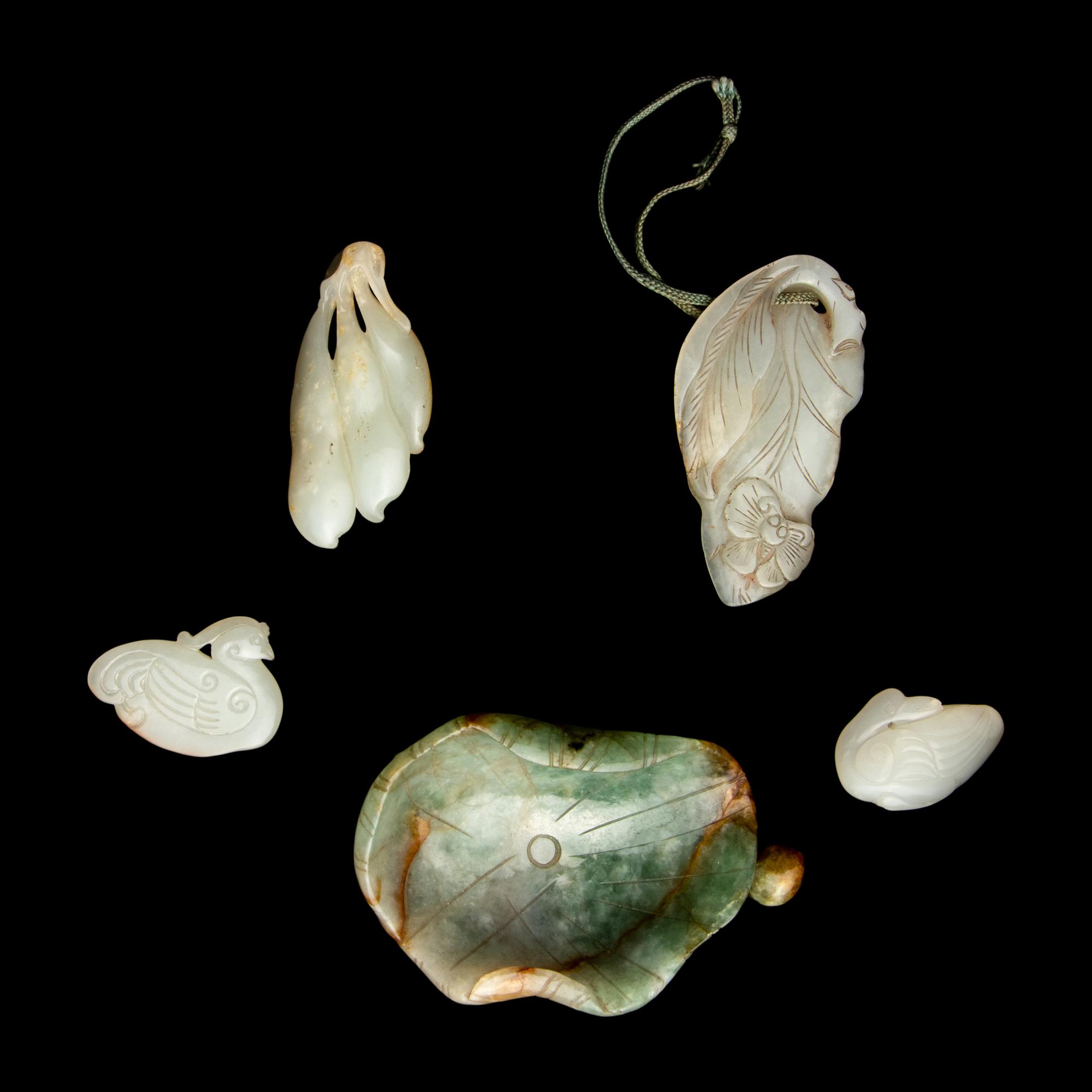 Five Chinese Jade and Jadeite Carvings