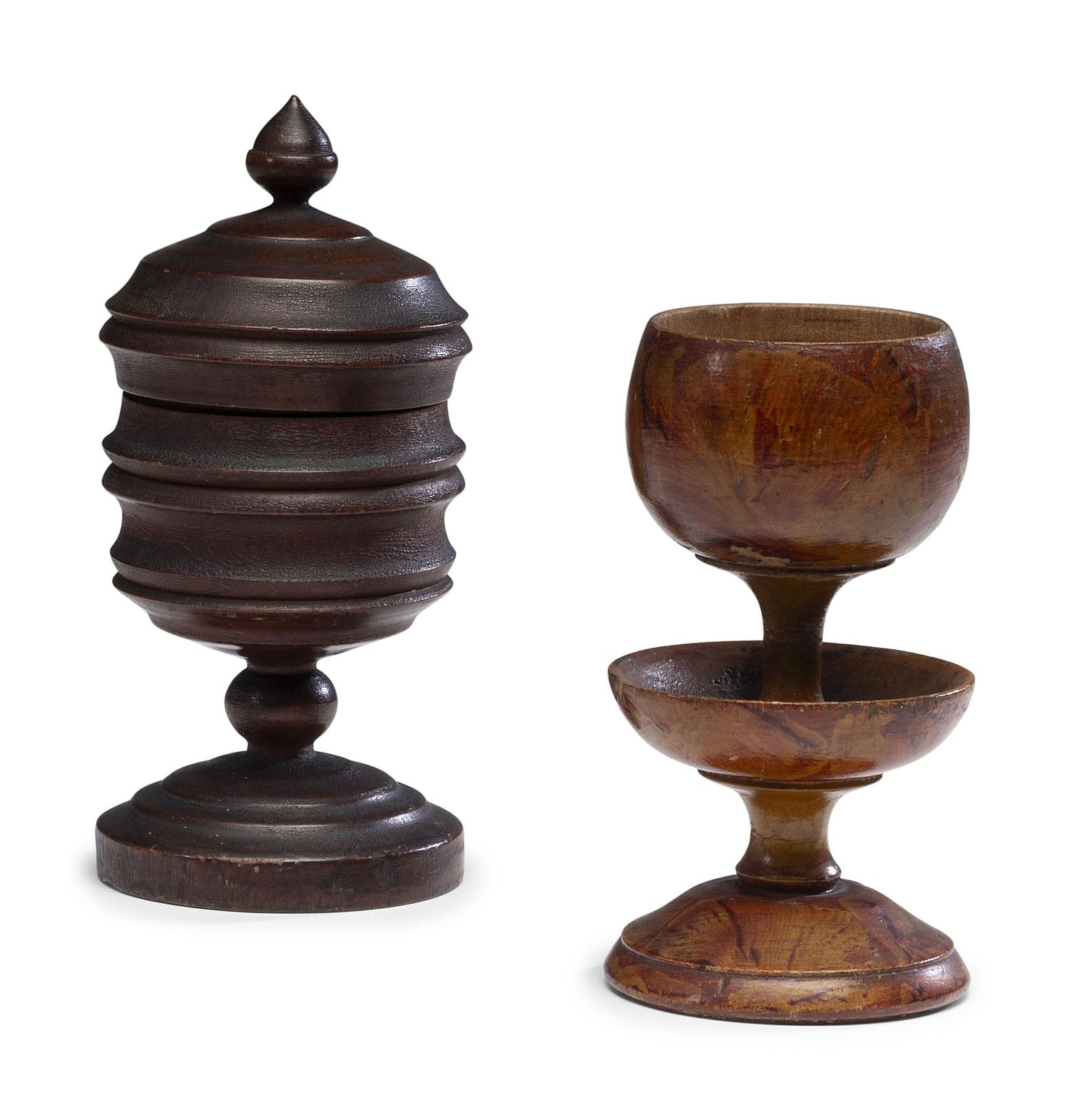 Two Treenware Chalices, 19th Century