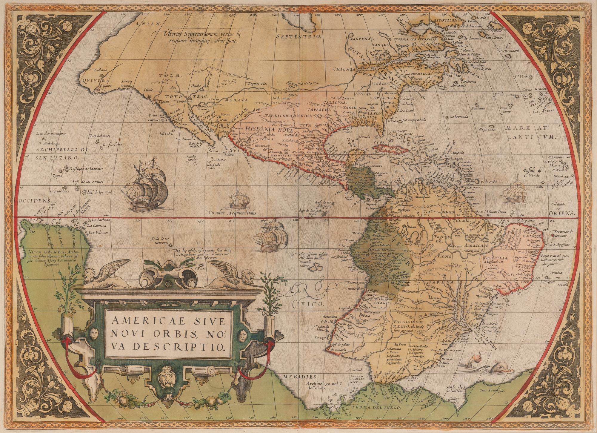 [MAP]. ORTELIUS, Abraham (1527-1598). Americae Sive Novi Orbis, Nova Descriptio . Antwerp, 1573.