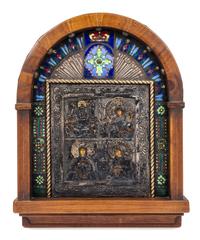An Russian Silver Oklad Icon Height 13 3/4 x width 12 inches. — 19TH CENTURY AND LATER