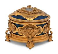 A French Gilt Bronze and Enamel Table Casket