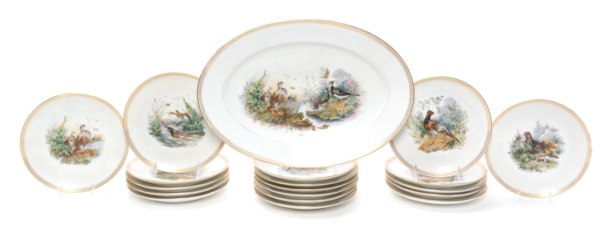 A Haviland Porcelain Game Service Width of platter 16 inches. — EARLY 20TH CENTURY