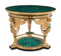 An Empire Style Gilt Bronze and Malachite Veneered Guéridon