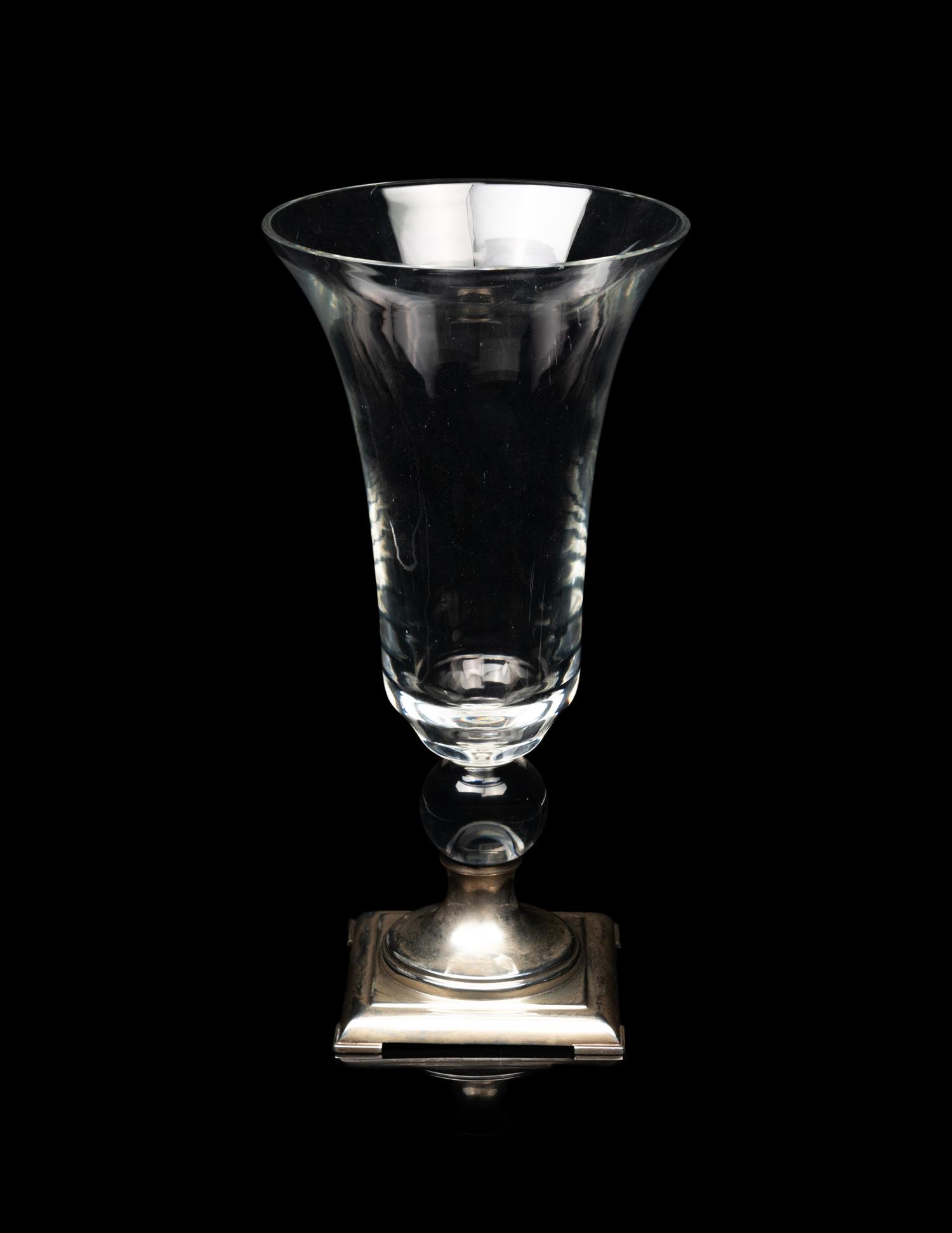 An American Silver Mounted Glass Vase
